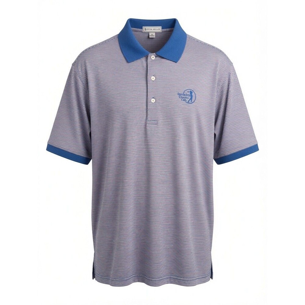 Vtg Peter Millar Golf Polo Interlachen CC Mens XL Stretch Logo Shirt Blue Pink
